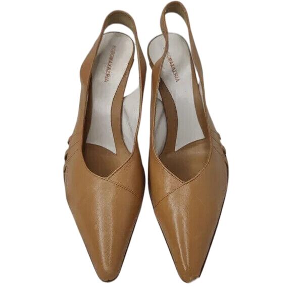 Tan leather Y2K BCBGMaxazria Pointed Toe Pump size 8B - Picture 2 of 11